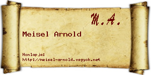 Meisel Arnold névjegykártya